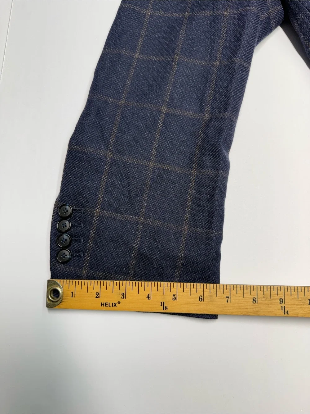 Stanford Men’s Blazer 58L Bat Fit Big Tall Plaid Navy Window Wrinkle RecoveryNWT